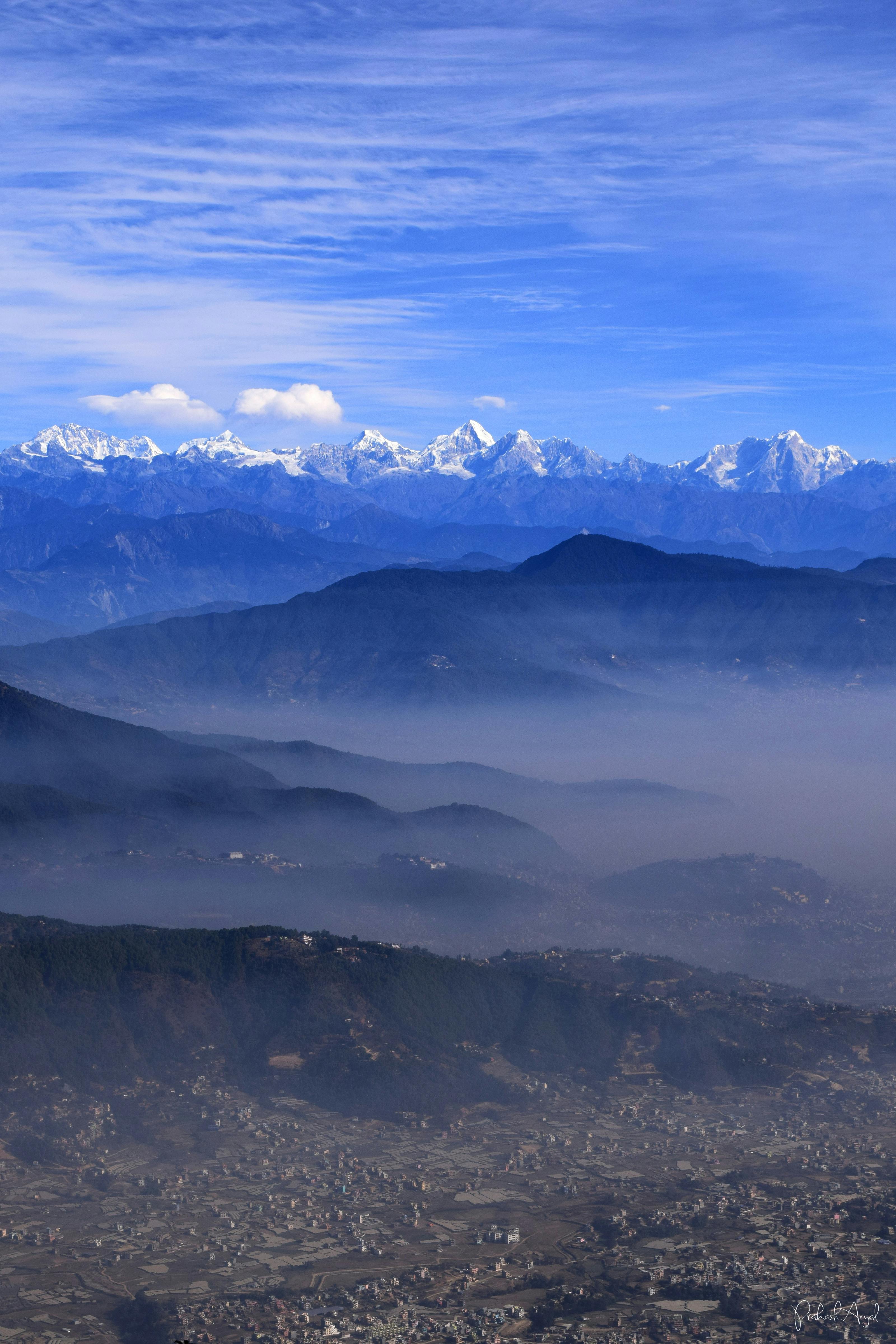 Free stock photo of air pollution, blue mountains, blue skies
