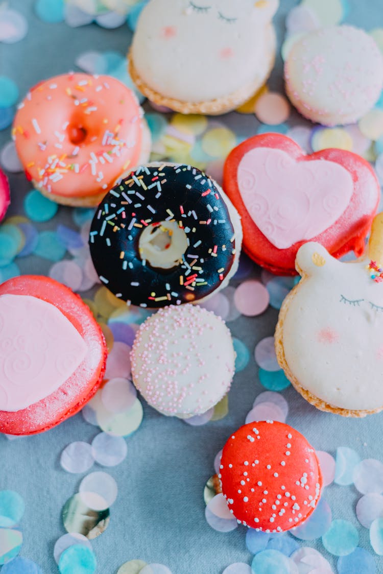 Colorful Pastries And Confetti