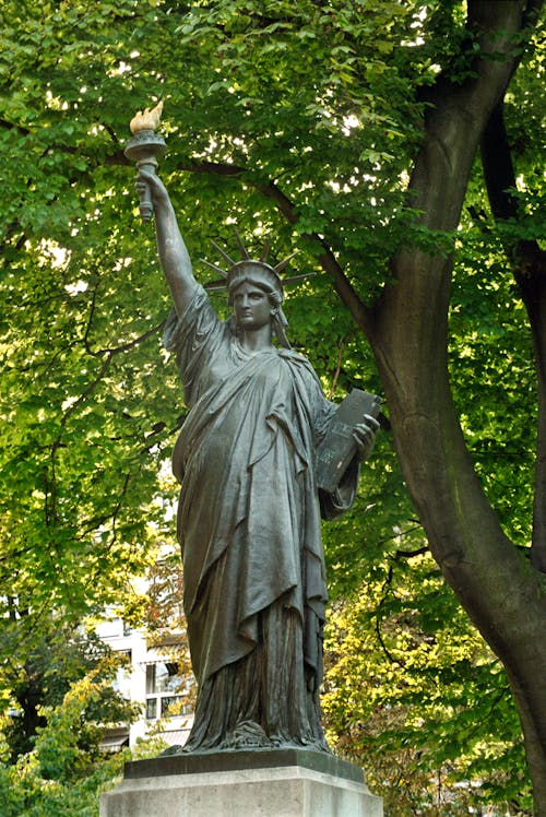 A Sculpture of the Statue of Liberty at the Luxembourg Gardens