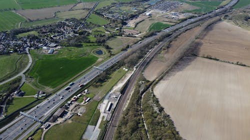 Aerial Photography of Field Near the Road