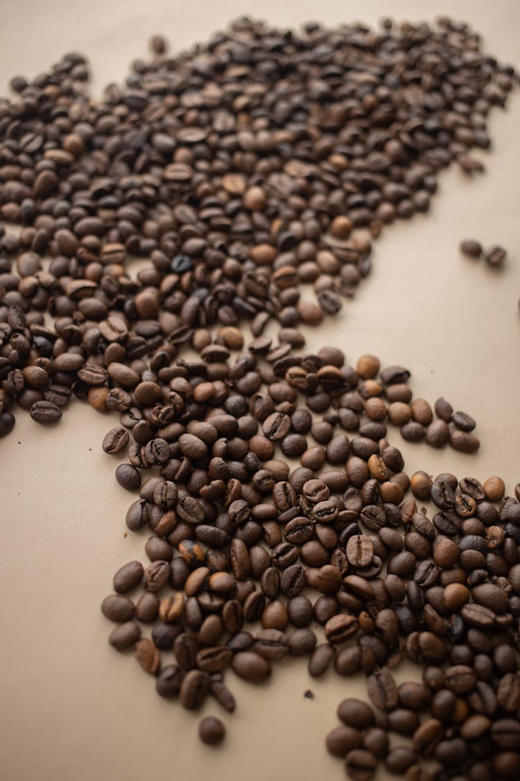 Coffee Beans In Form Of Continent Shape