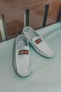 Close-Up Shot of White Loafers