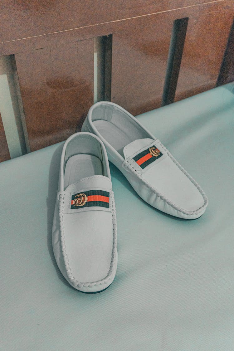 Close-Up Shot Of White Loafers