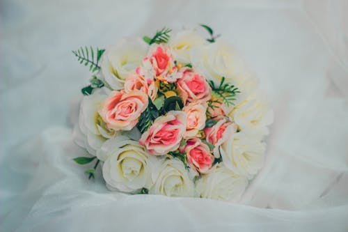 Close-Up Shot of a Bouquet of Roses