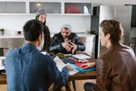 Colleagues Brainstorming in an Office