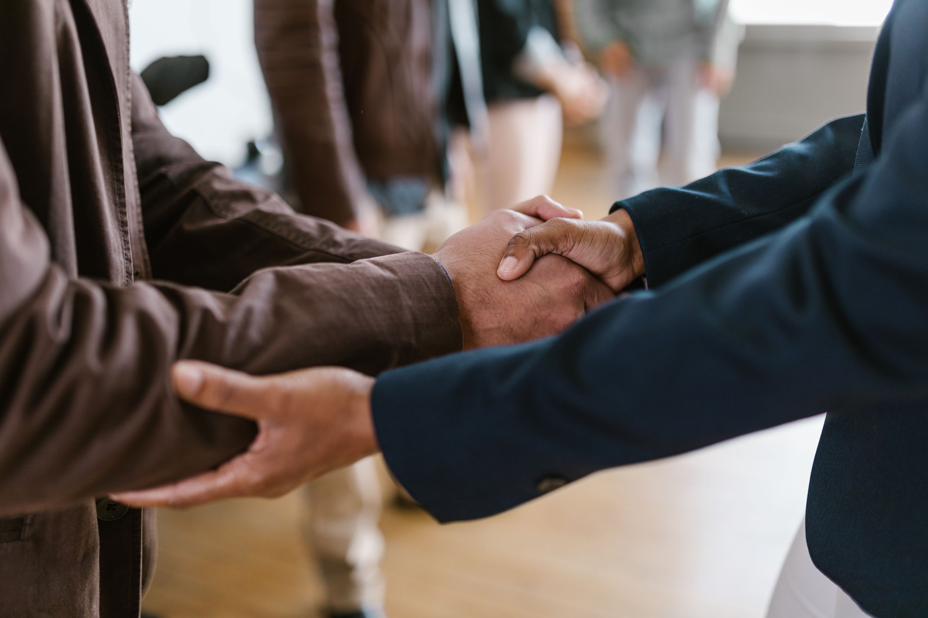 Business professionals shaking hands