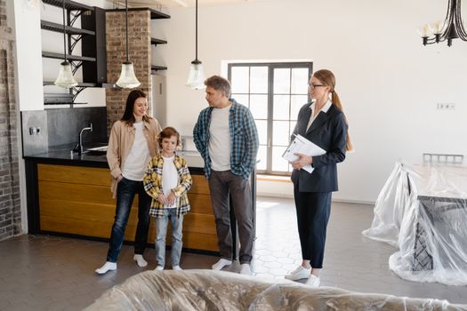 happy homeowner in kitchen
