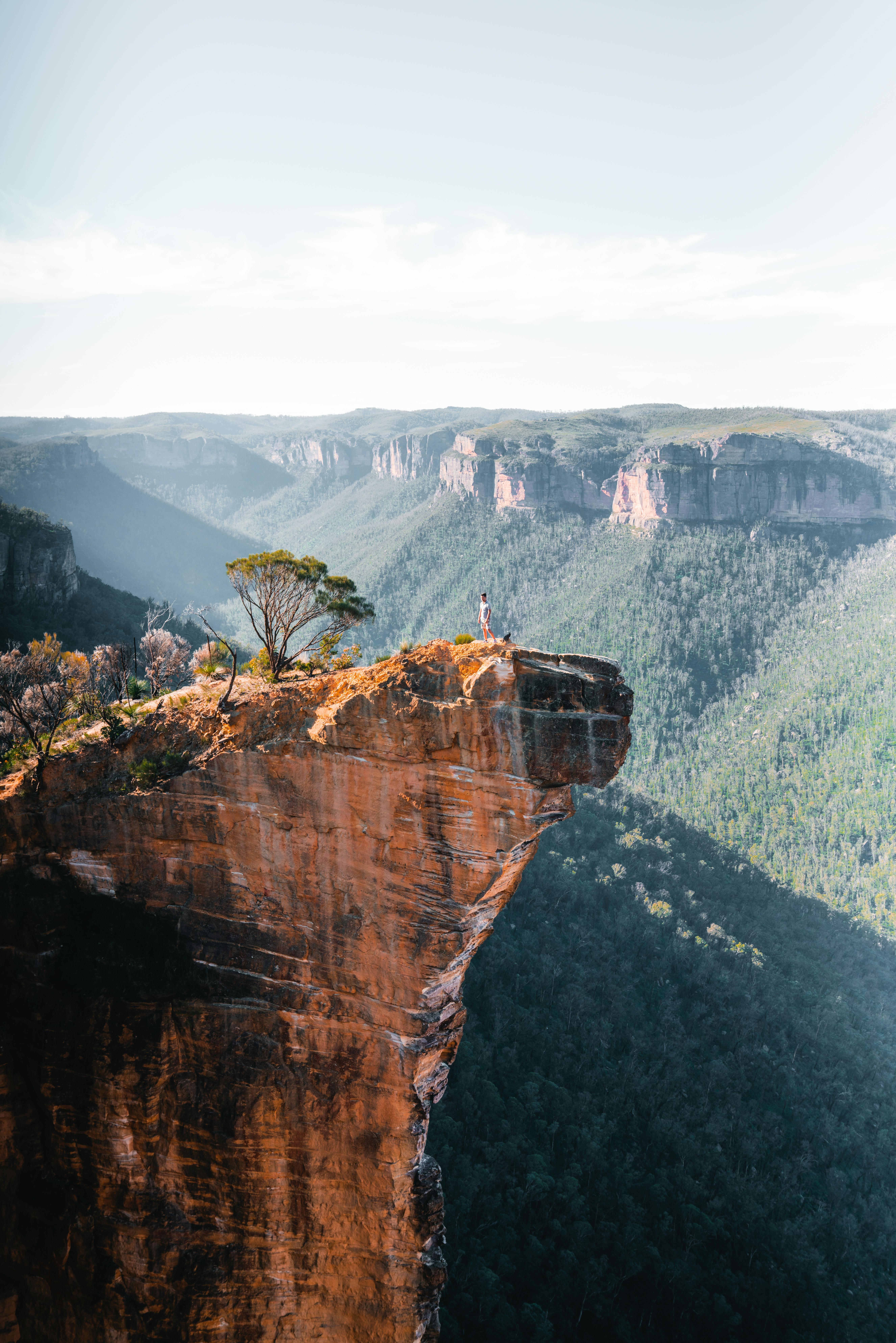 A breathtaking view from Hanging Rock in Australia's Blue Mountains, showcasing nature's majesty.