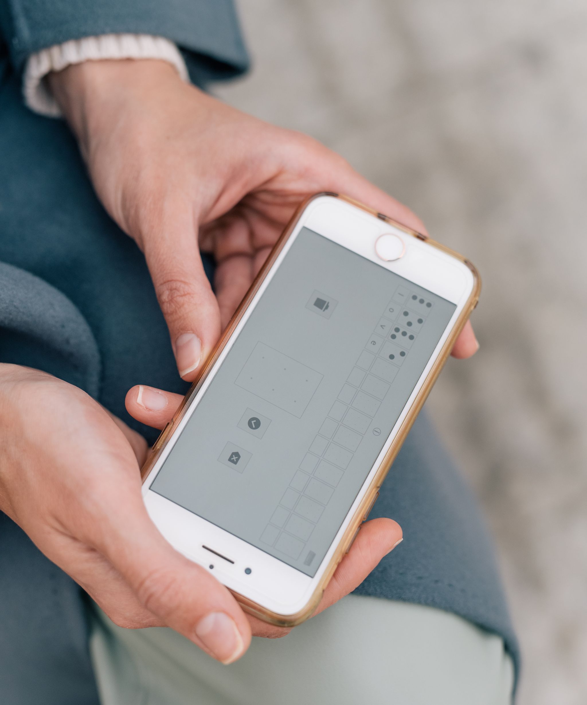 Hand holding a smartphone