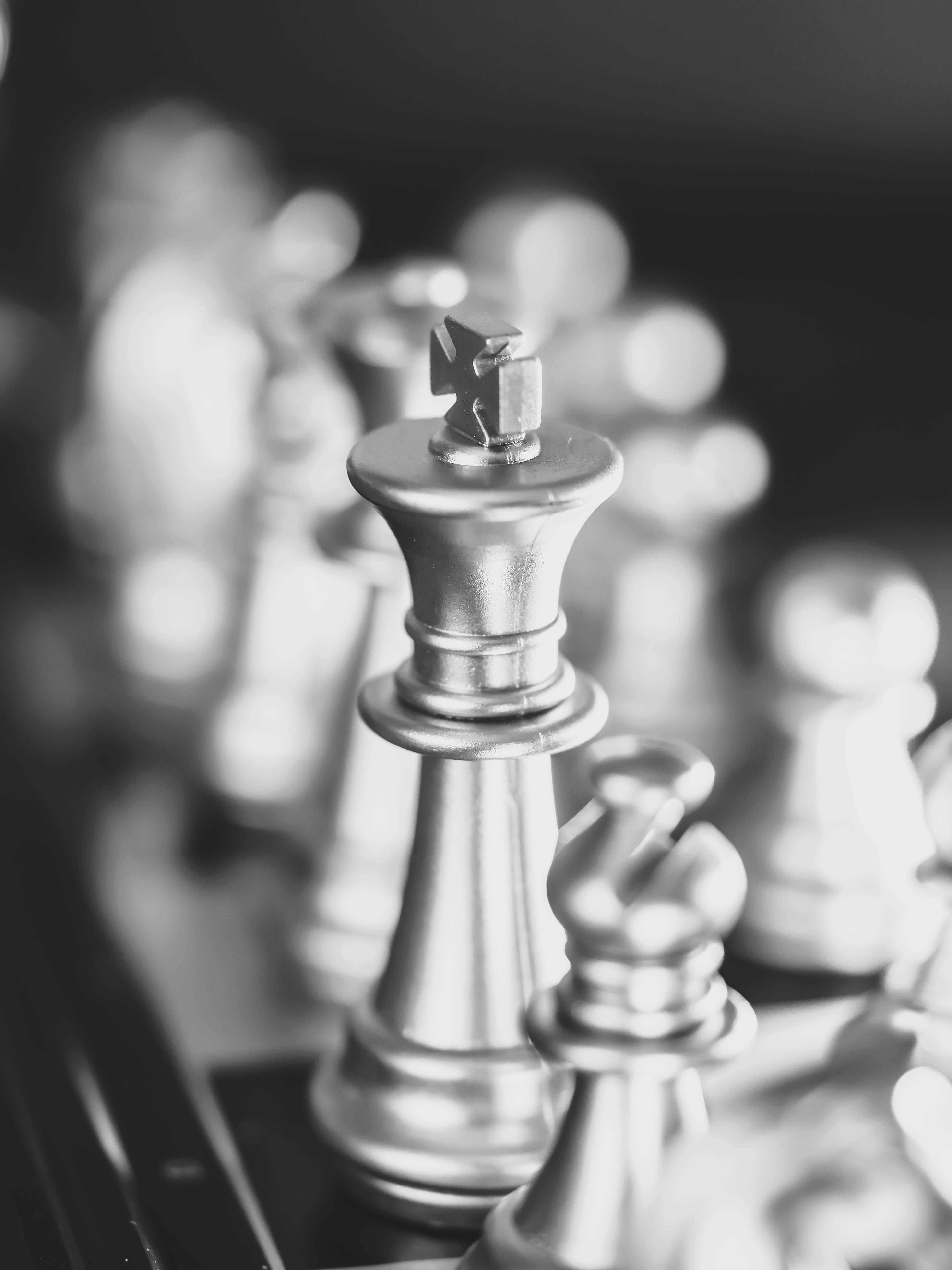 Beautiful Grayscale Closeup Shot of Clear Glass Chess Pieces-perfect for Mobile  Wallpapers Stock Image - Image of macro, background: 192740149
