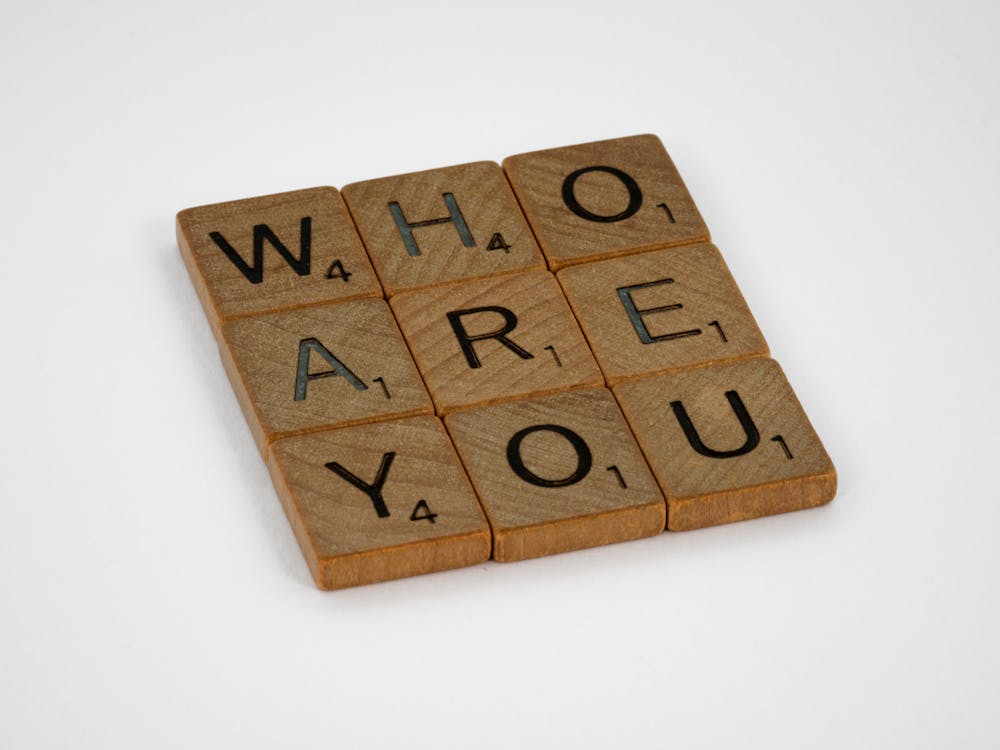 Brown Wooden Puzzle Game spelling who are you