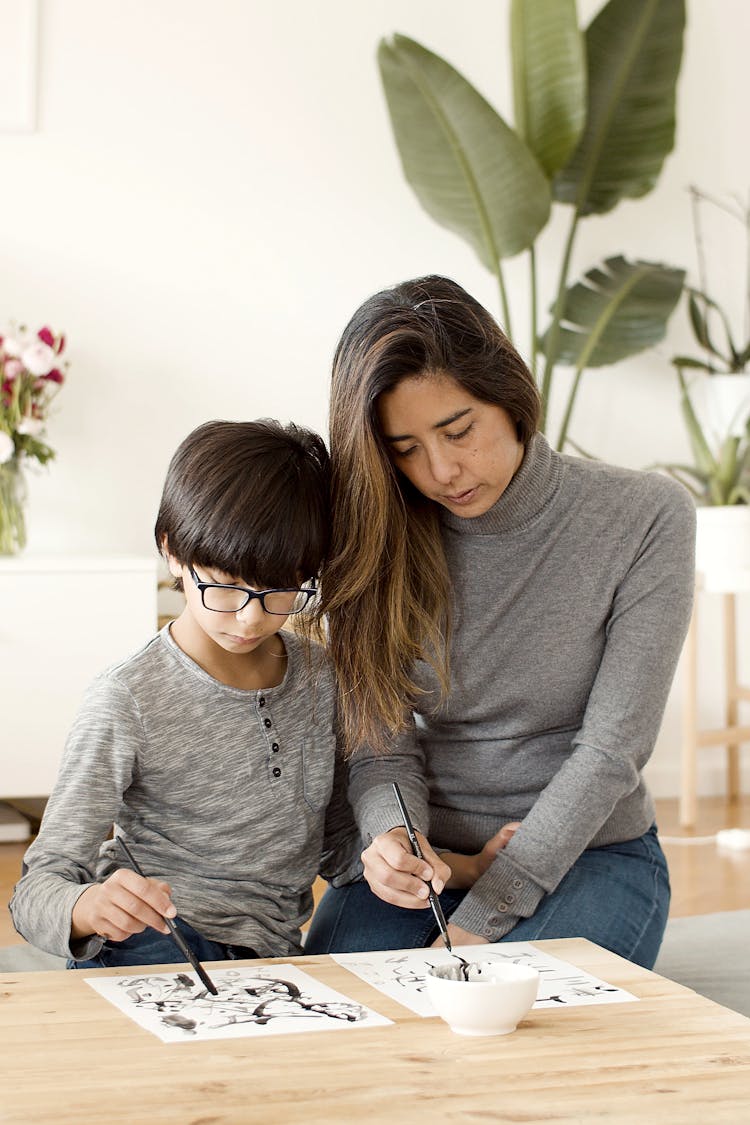 Mother And Son Painting 