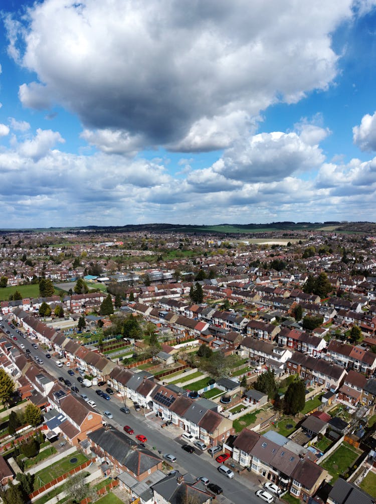 Drone Shot Of Terraced Houses 