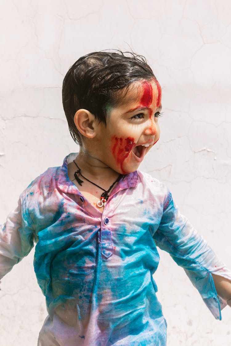 Boy In Painted Shirt