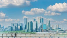 Clouds over Skyscrapers in City