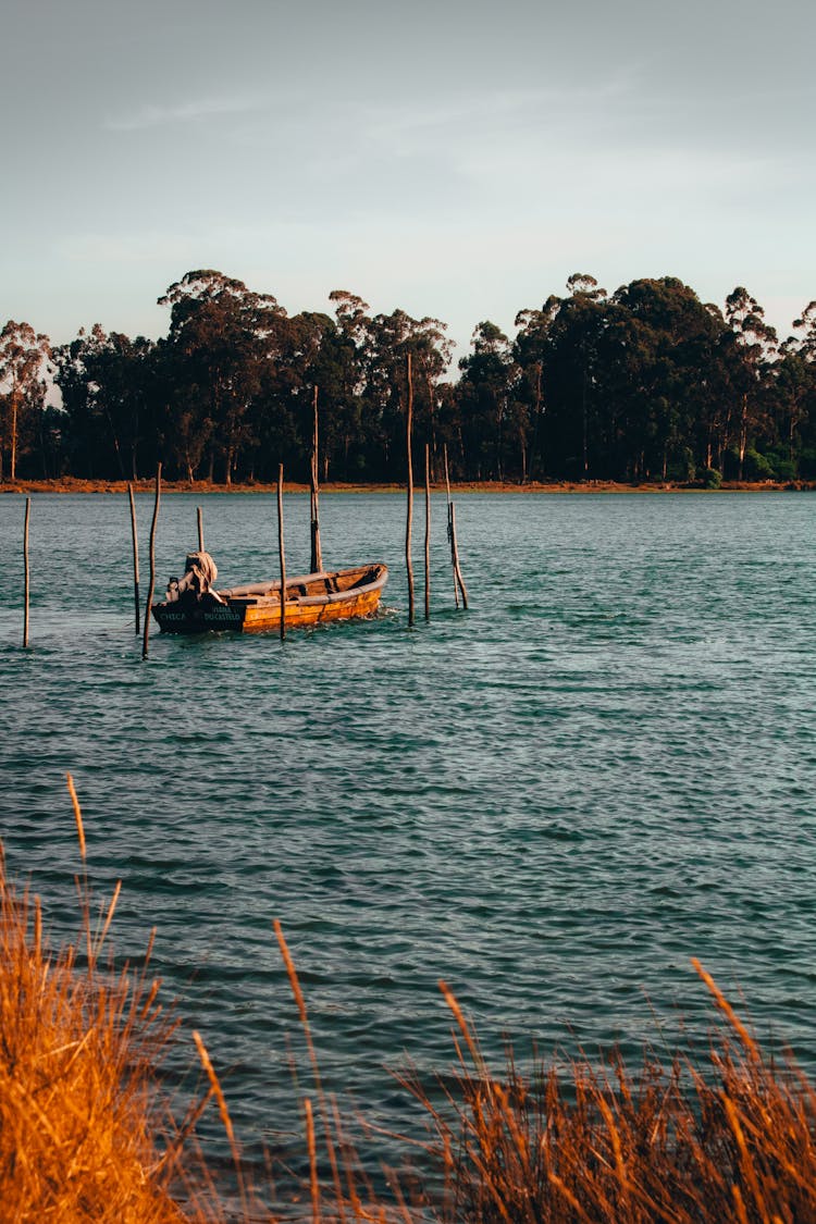 Empty Boat On Lake