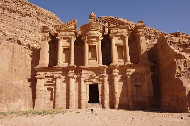 Ad Deir, The Monastery Building Carved Out Of Rock In Jordan