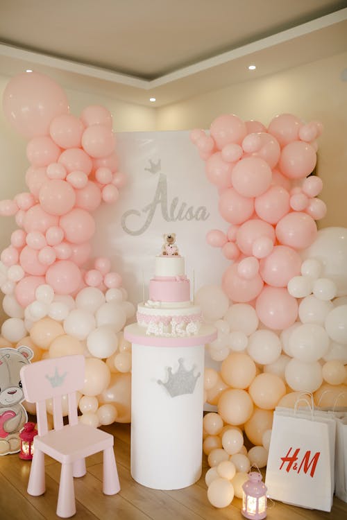 Birthday Cake and Balloons · Free Stock Photo