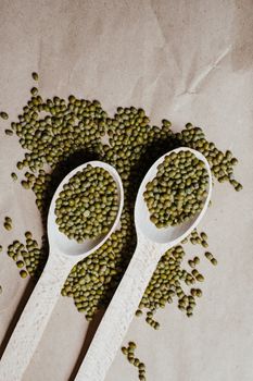 Green Beans on White Wooden Spoons