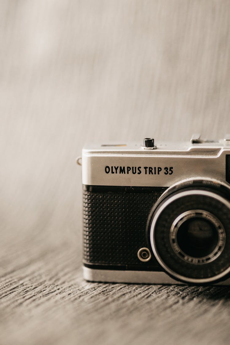 Vintage Photo Camera With Title And Lens