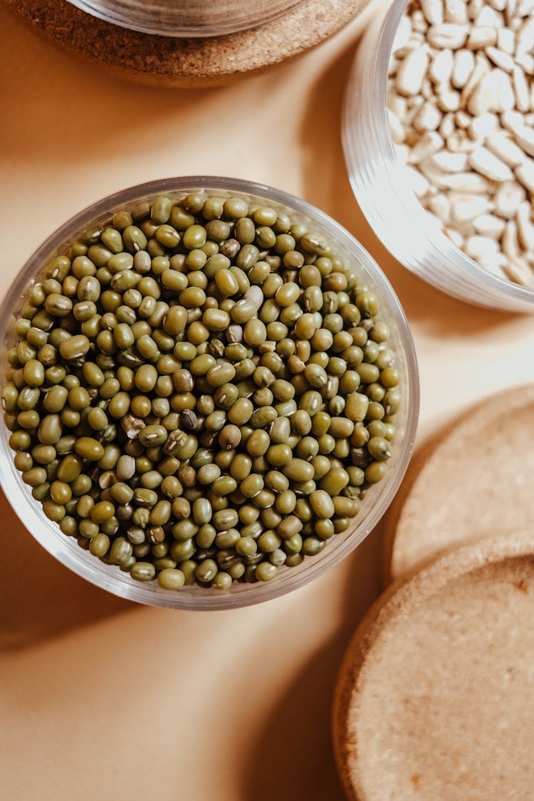 Mung Beans In A Glass Jar