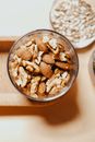Walnuts and Almonds in a Glass Jar
