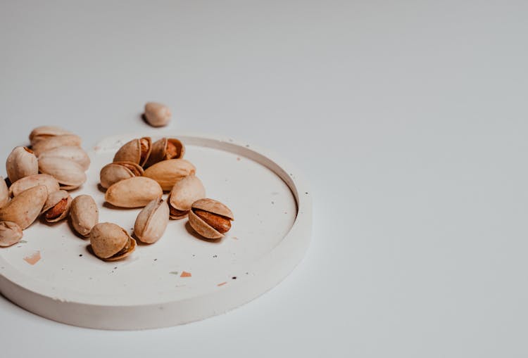 Pistachios On White Ceramic Coaster