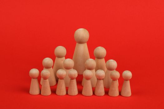 Wooden Figurines in Rows