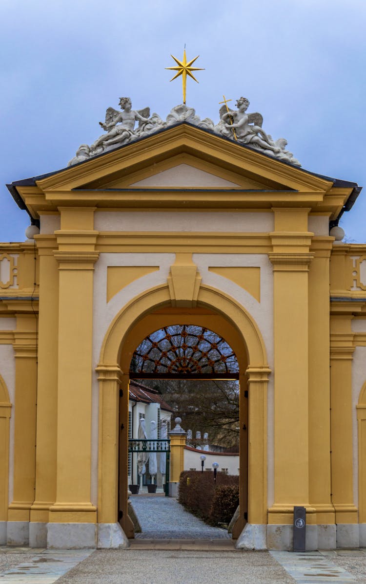 The Entrance Of Melk Abbey In Austria