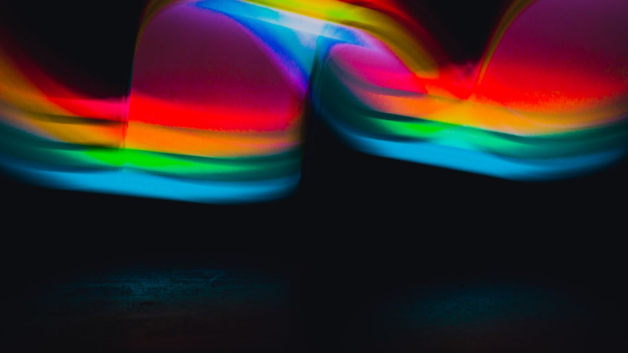 abstract background with creative curved multicolored rainbow lights i