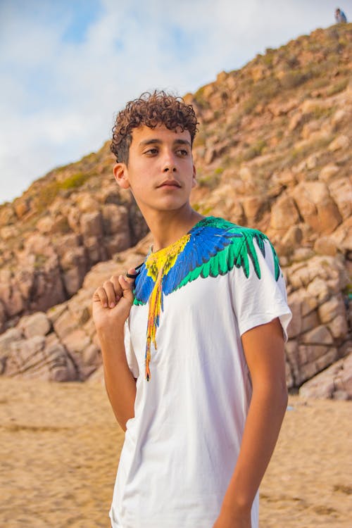 Young Man Posing Outdoors 