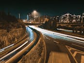 Long Exposure of Cars on a Street at Night