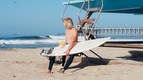 Man Holding a Surfboard