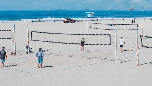 People Playing Beach Volleyball