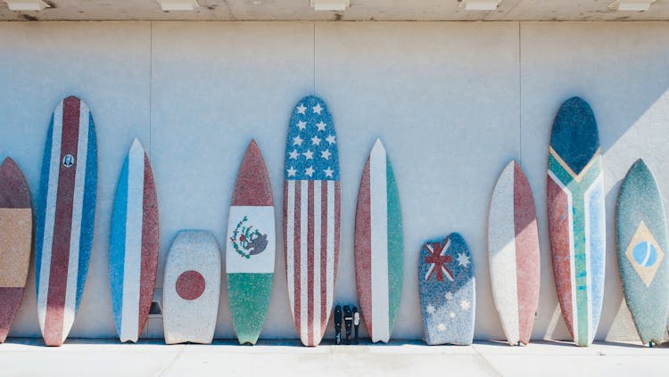 Surfboards Leaning On The Wall