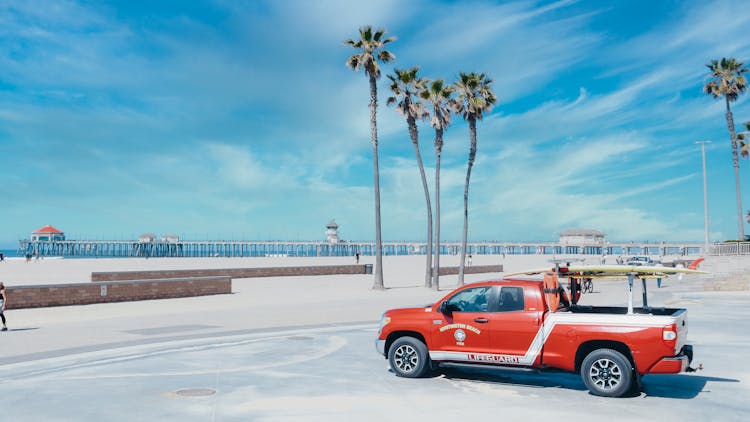 A Lifeguard Truck On The Beach