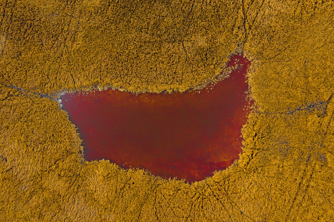 Darmowe zdjęcie z galerii z czerwona woda, fotografia lotnicza, fotografia przyrodnicza