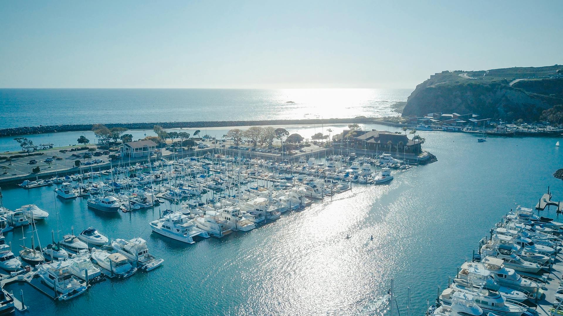 Aerial View of Boats on Dock