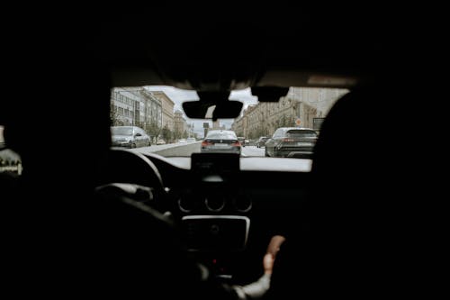 A Passenger's View from the Inside of the Car