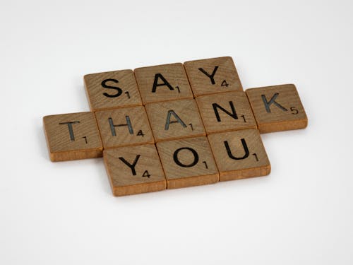 Free Say Thank You Wooden Scrabble Tiles Stock Photo