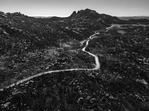 Drone Shot of Road in Mountain Landscape