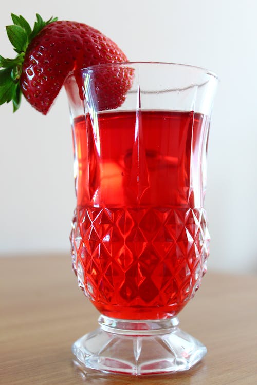 Red Liquid in Clear Glass