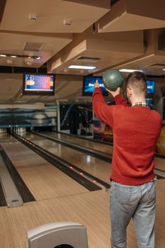 A Man Playing Bowling