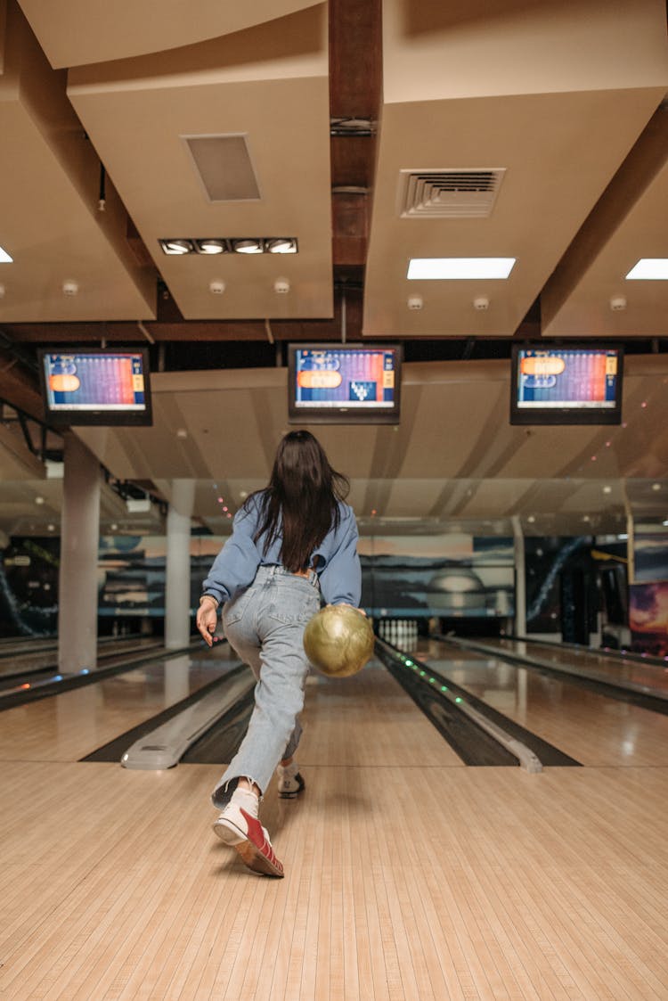 A Woman Playing Bowling