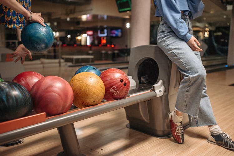 Colorful Bowling Balls In The Bowling Alley