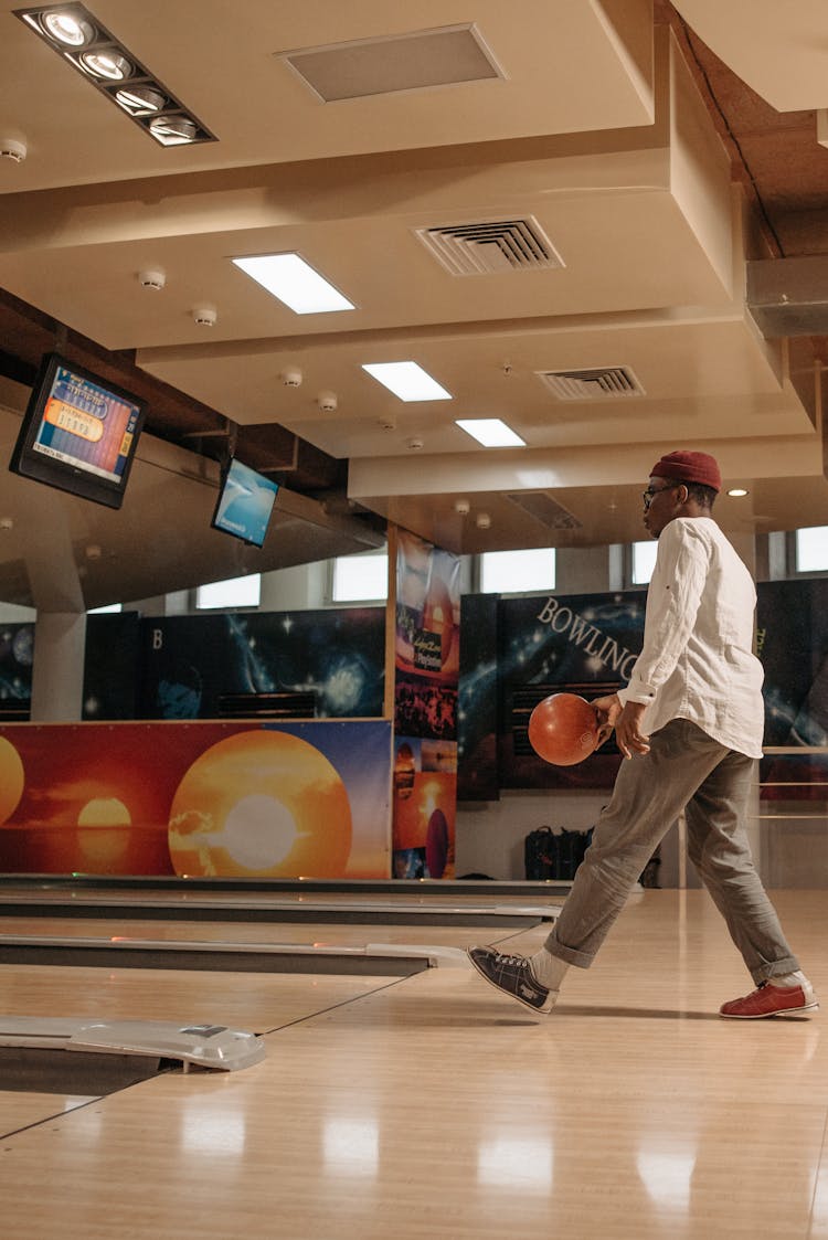 A Man Playing Bowling