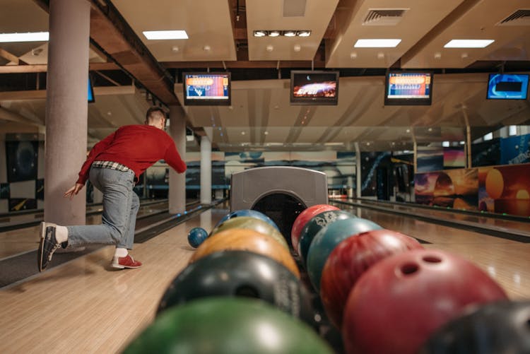 A Man Playing Bowling