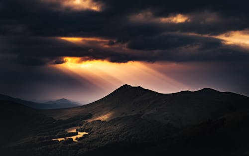 Aerial Photography of Mountains during Sunset