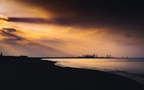 Silhouette of a Beach during Sunset