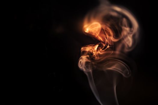 White Smoke in Black Background